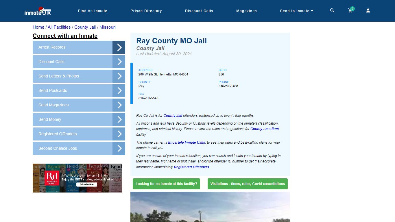 Ray County MO Jail - Inmate Locator - Henrietta, MO