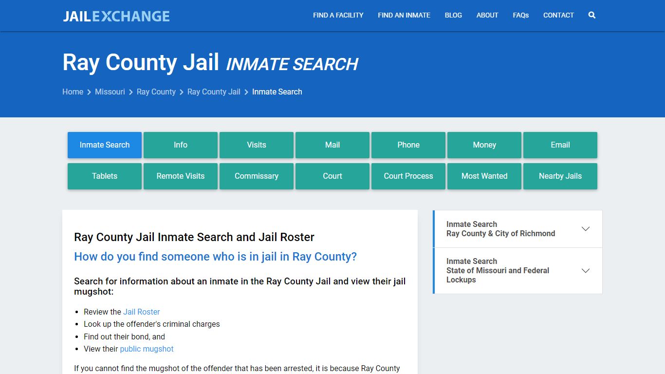 Inmate Search: Roster & Mugshots - Ray County Jail, MO